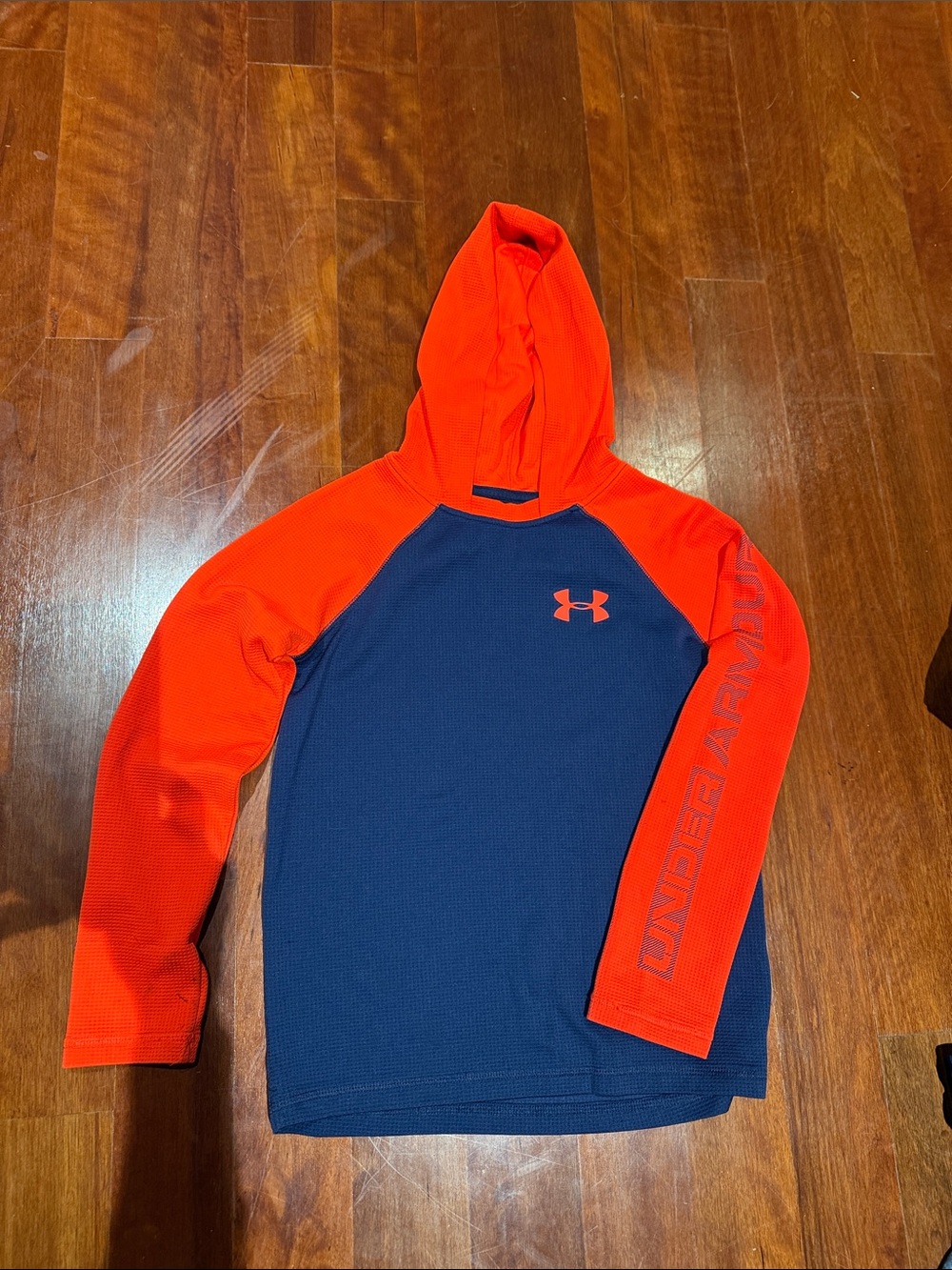 Under Armour Navy & Bright Orange Boys' Hooded Athletic Top